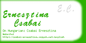 ernesztina csabai business card